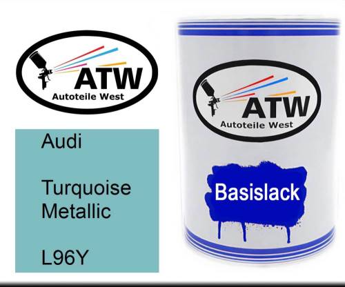 Audi, Turquoise Metallic, L96Y: 500ml Lackdose, von ATW Autoteile West.